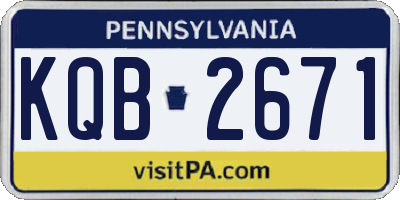 PA license plate KQB2671