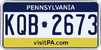 PA license plate KQB2673