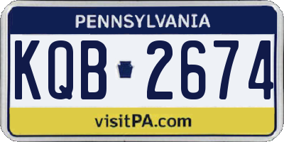 PA license plate KQB2674