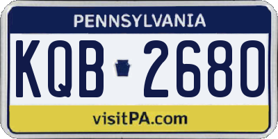 PA license plate KQB2680
