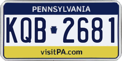 PA license plate KQB2681