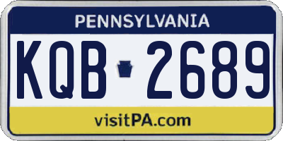 PA license plate KQB2689