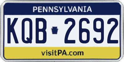 PA license plate KQB2692