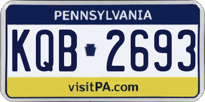 PA license plate KQB2693
