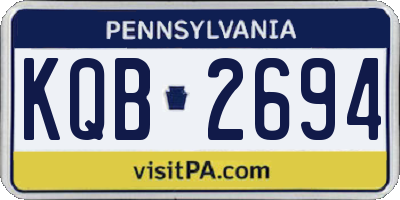 PA license plate KQB2694