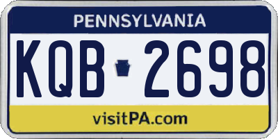 PA license plate KQB2698