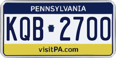 PA license plate KQB2700