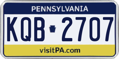 PA license plate KQB2707