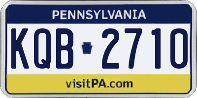 PA license plate KQB2710