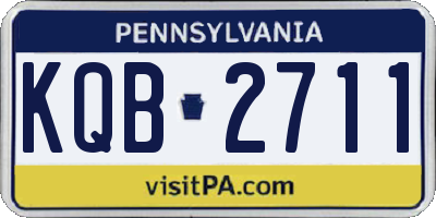 PA license plate KQB2711