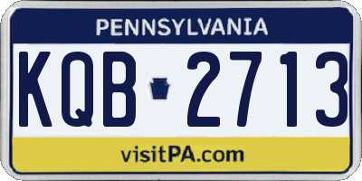PA license plate KQB2713