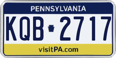 PA license plate KQB2717