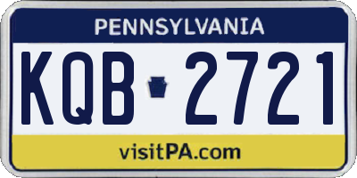 PA license plate KQB2721