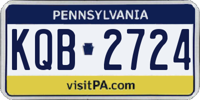 PA license plate KQB2724