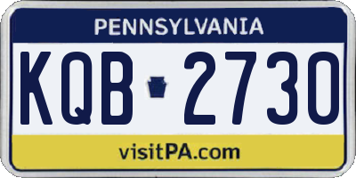 PA license plate KQB2730