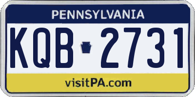 PA license plate KQB2731