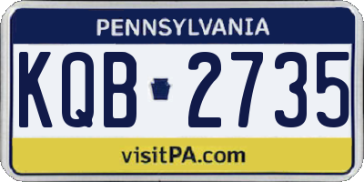 PA license plate KQB2735