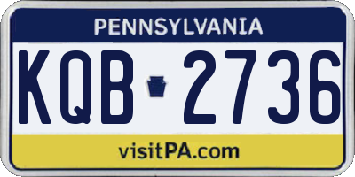 PA license plate KQB2736