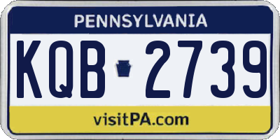 PA license plate KQB2739