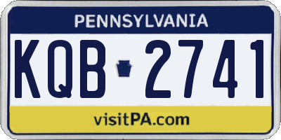 PA license plate KQB2741