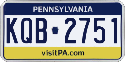 PA license plate KQB2751