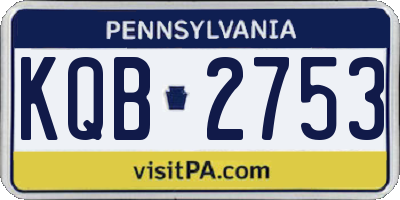 PA license plate KQB2753