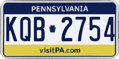 PA license plate KQB2754