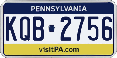 PA license plate KQB2756