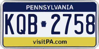PA license plate KQB2758