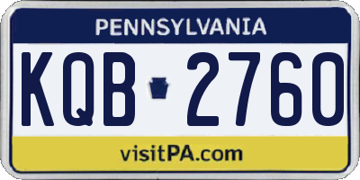 PA license plate KQB2760