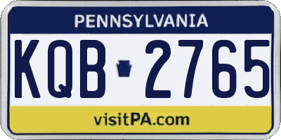 PA license plate KQB2765