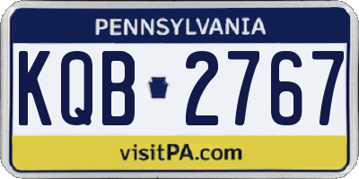 PA license plate KQB2767