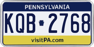 PA license plate KQB2768