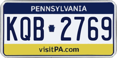 PA license plate KQB2769