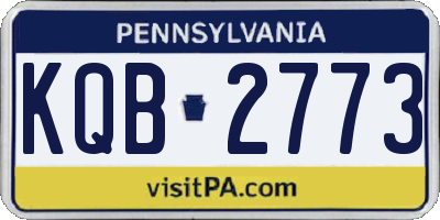 PA license plate KQB2773