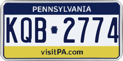 PA license plate KQB2774