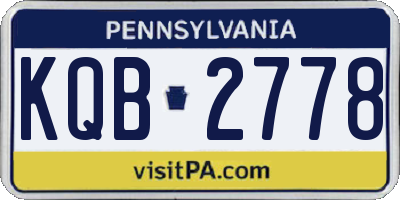 PA license plate KQB2778