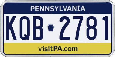 PA license plate KQB2781