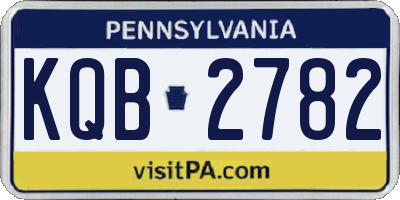 PA license plate KQB2782
