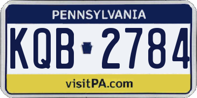 PA license plate KQB2784