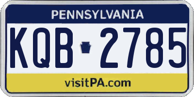 PA license plate KQB2785