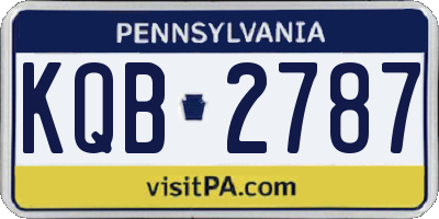 PA license plate KQB2787