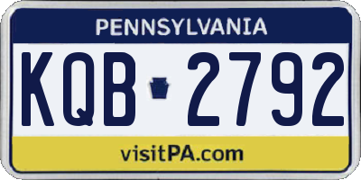 PA license plate KQB2792