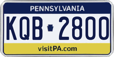 PA license plate KQB2800