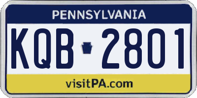 PA license plate KQB2801