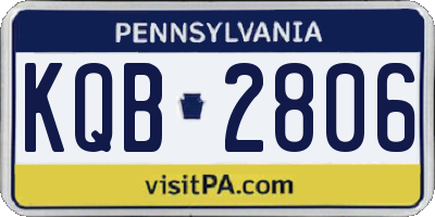 PA license plate KQB2806