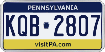 PA license plate KQB2807