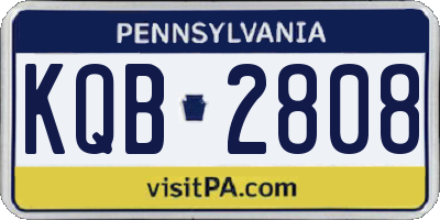 PA license plate KQB2808
