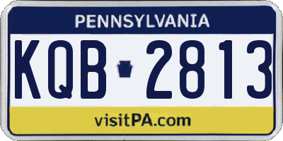 PA license plate KQB2813