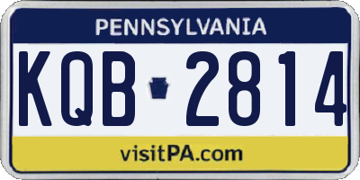 PA license plate KQB2814